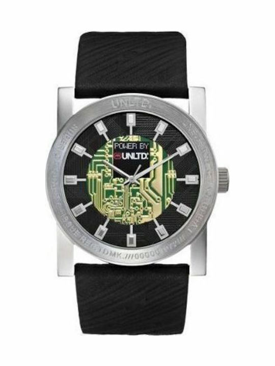 Marc Ecko Ανδρικό Ρολόι 46mm Μπαταρίας με Μαύρο Δερμάτινο Λουράκι