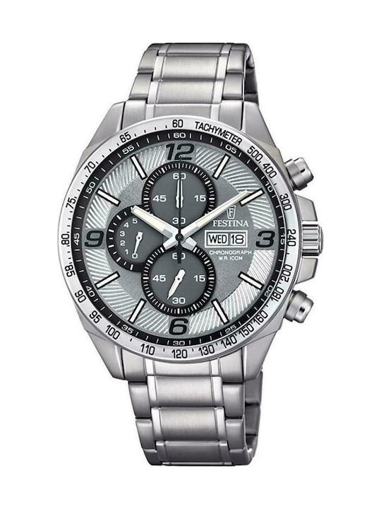 Festina Watch Chronograph Battery with Silver Metal Bracelet F6861/2