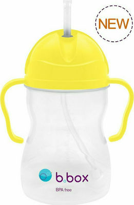 B.Box Sippy Toddler Plastic Cup with Handles and Straw 240ml for 6m+ Yellow