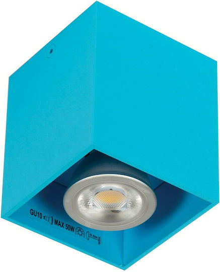 VK Lighting Einzel Spot mit Fassung GU10 in Blau Farbe VK Lighting Einzel Spot mit Fassung GU10 in Blau Farbe