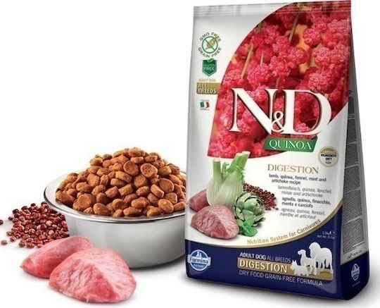 Farmina N&D Quinoa Digestion 2.5kg Dry Food Grain-Free for Adult Dogs with Lamb