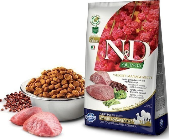 Farmina N&D Quinoa Weight Management 7kg Dry Food Grain-Free for Adult Dogs with Lamb