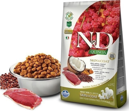 Farmina N&D Quinoa Skin & Coat 7kg Trockenfutter ohne Getreide & Gluten für erwachsene Hunde mit Ente