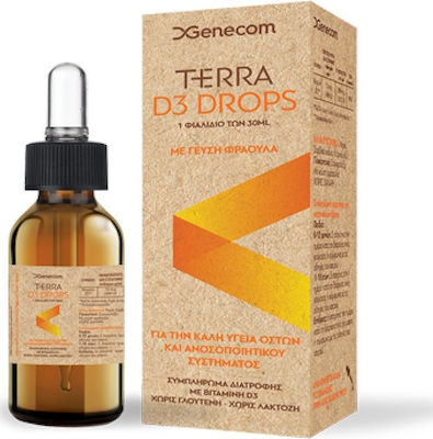 Genecom Terra D3 Drops Vitamin für Unterstützung des Immunsystems 400iu 30ml