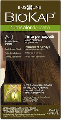 Biosline Biokap Nutricolor Delicato Set Vopsea de Păr fără amoniac 6.30 Blond auriu închis 140ml