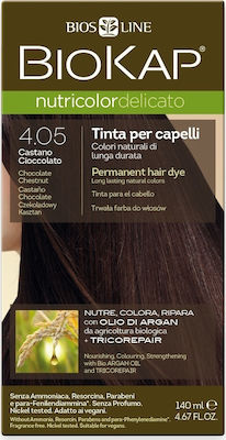 Biosline Biokap Nutricolor Delicato Set Hair Dye no Ammonia 4.05 Chocolate Chestnut 140ml