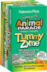 Nature's Plus Animal Parade Tummy Zyme Tropical Fruit χωρίς Γλουτένη 90 μασώμενες ταμπλέτες