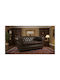Chesterfield Διθέσιος Καναπές Δερματίνη Καφέ 155x90x73εκ.