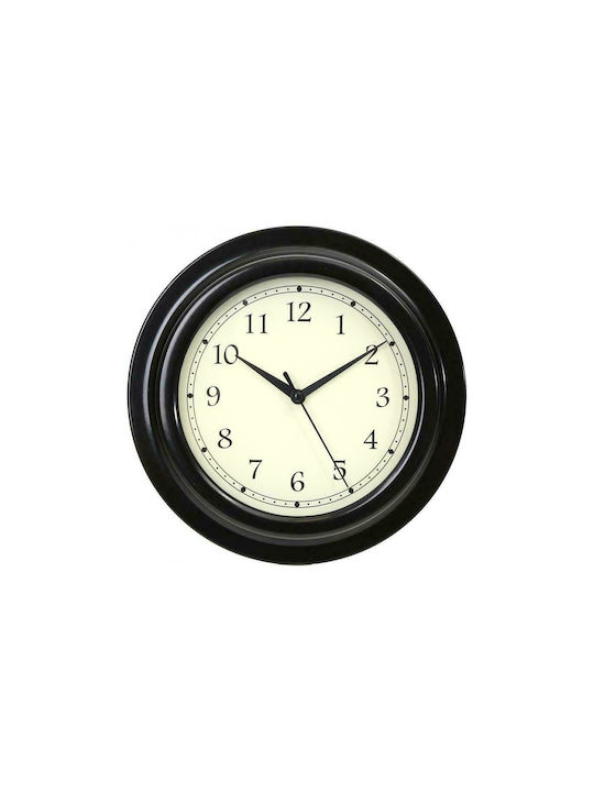 Platinet August Wall Clock Wooden Black Ø22.3cm