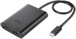 i-tec C31DUAL4KHDMI USB-C male σε HDMI female 2τμχ i-tec C31DUAL4KHDMI USB-C male σε HDMI female 2τμχ