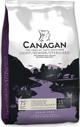 Canagan Light Senior Sterilised Trockenfutter Diät, ohne Getreide für ältere sterilisierte Katzen mit Gemüse 1.5kg