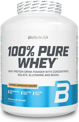 Biotech USA 100% Pure Whey Πρωτεΐνη Ορού Γάλακτος Χωρίς Γλουτένη με Γεύση Caramel Cappuccino 2.27kg