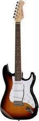 Harley Benton Electric Guitar ST20 with SSS Pickups Layout, Tremolo, Maple Fretboard in 3-Tone Sunburst