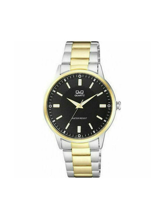 Q&Q Watch Battery with Gold Metal Bracelet Q968J402Y