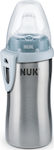 Nuk Active Cup Ανοξείδωτο Παγουράκι με Στόμιο Σιέλ 12m Educational Sippy Cup Metal Light Blue for 18m+m+ 215ml 10.255.328