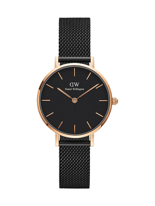 Daniel Wellington Classic Petite Ashfield Women's Watch with Black Metal Bracelet