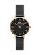 Daniel Wellington Classic Petite Ashfield Women's Watch with Black Metal Bracelet