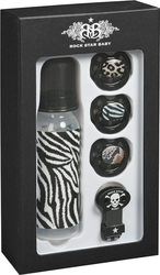 Rock Star Baby Set aus Plastikflaschen mit Silikonsauger für 3+ Monate Zebra 250ml 5Stück