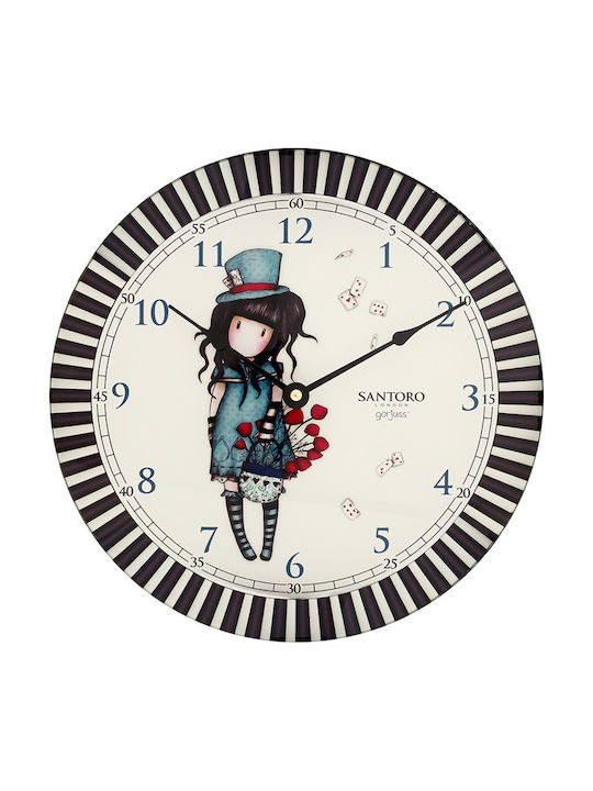 Santoro Kids Glass Wall Clock The Hatter Santoro 30cm