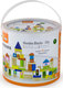 Viga Toys Building Blocks 'City' in Bucket Wooden for 2+ Years 75 Pieces