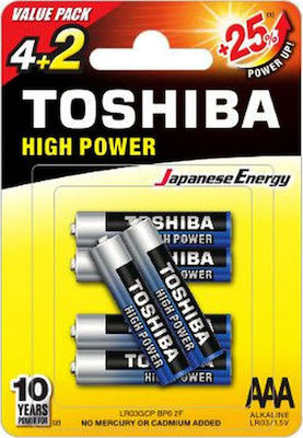 Toshiba High Power Baterii Alcaline AAA 1.5V 6buc