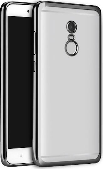 Powertech Umschlag Rückseite Metallisch Schwarz (Redmi Note 4)