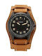 Curren Watch Battery with Orange Leather Strap