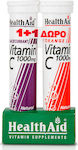 Health Aid Vitamin C Blackcurrant + Vitamin C Orange Βιταμίνη για Ενέργεια & Ανοσοποιητικό 1000mg Πορτοκάλι 40 αναβράζοντα δισκία