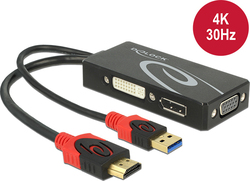 DeLock 62959 HDMI / USB-A männlich zu DVI-D / DisplayPort / VGA weiblich