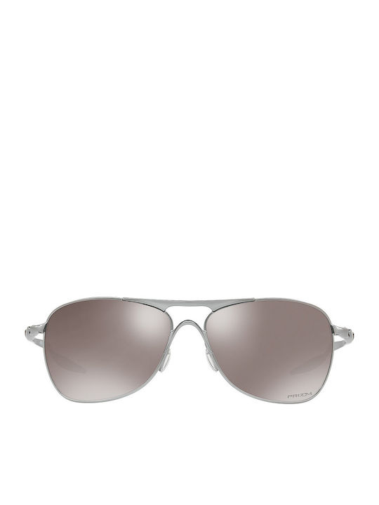 Oakley Crosshair Мъжки Слънчеви Очила с Сребърна Пластмасова Рамка и Черен Поляризиран Огледален Стъклен Филтър OO4060-22