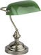 Faro Barcelona Bronze Office Lamp Banker for Socket E27 in Green Color