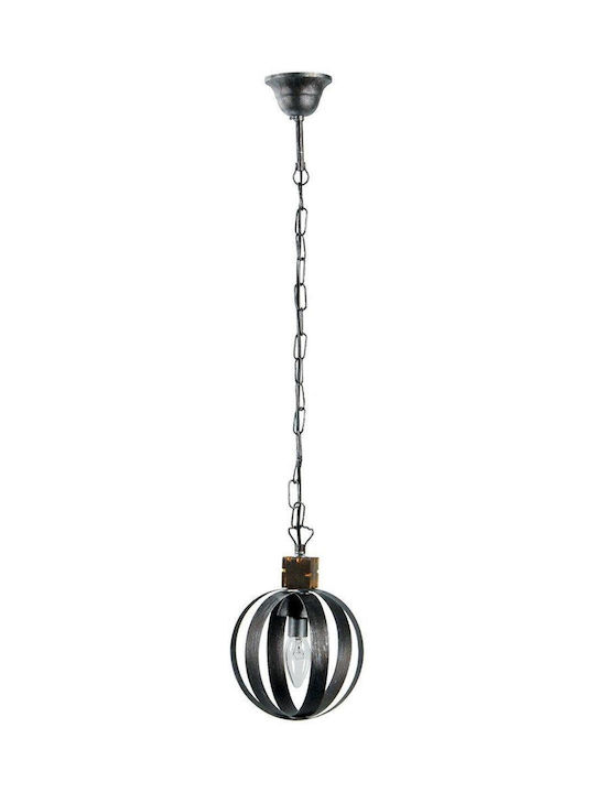 ARlight Symposium GA 221 Pendant Light Silver Ball with Socket E14, E.14 19cm