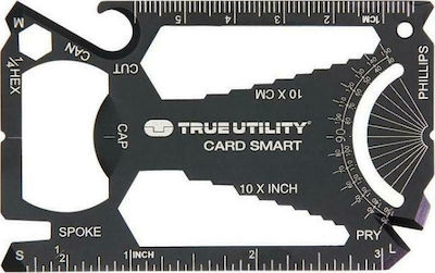 True Utility Cardsmart Multitool Schwarz Gesamtlänge 8.6Stück mit Klinge aus Rostfreier Stahl