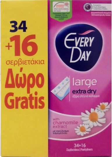Every Day Extra Dry Large με Εκχύλισμα Χαμομηλιού Σερβιετάκια 34τμχ & 16τμχ