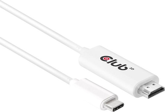 Club3D HDMI 2.0 Premium High Speed 4K 60Hz HDR Cable HDMI Male - USB-C Male Length 1.8m White