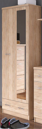 Top Mix Δίφυλλη Ντουλάπα με Καθρέπτη 60x33x183cm