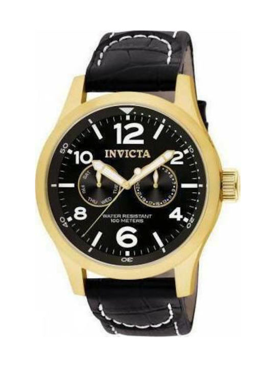 Invicta Watch Battery with Black Leather Strap 10491