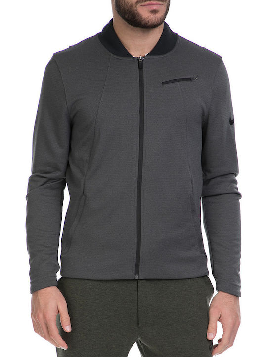 Nike Dry JKT HPRELT Showtime Men's Sweatshirt Jacket with Pockets Gray