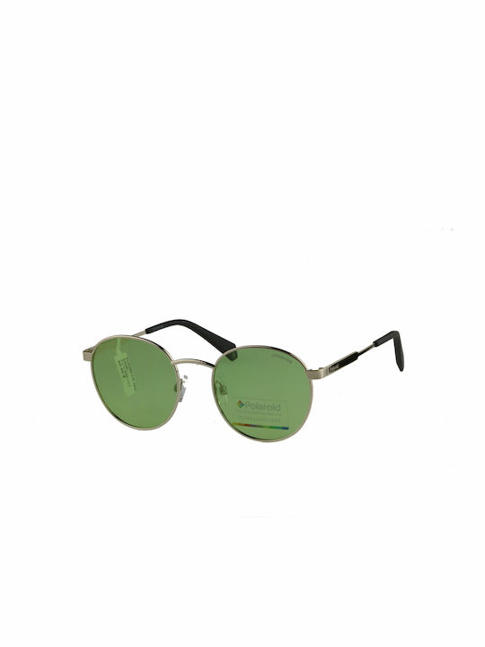 Polaroid Unisex Sonnenbrille mit Silber Metall Gestell und Grün Polarisiert Linse PLD2053/S 1ED/UC