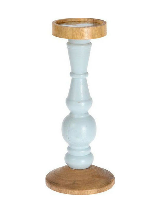 Inart Candle Holder Wooden in Beige Color 12x27.5cm 1pcs