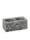 Espiel Candle Holder suitable for Tealights Ceramic 2 Seats in Gray Color 12.5x8x5cm 1pcs
