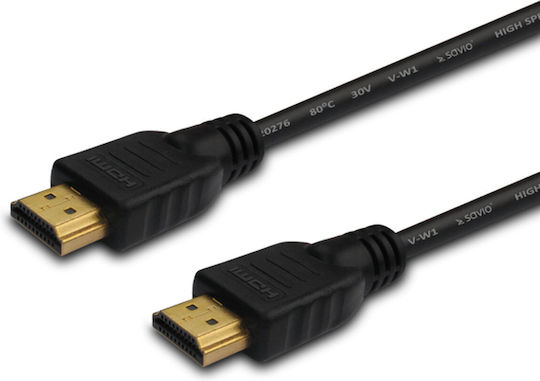 Savio CL-05 HDMI 1.4 High Speed 1080p 120Hz Cable HDMI male - HDMI male 2m Μαύρο