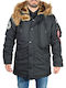 Alpha Industries Polar Herren Winter Jacke Parka Schwarz