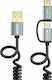 Choetech Spiral USB to Type-C / micro USB Cable 2.4A Μαύρο 1.2m (XAC-0012-101BK)