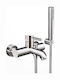 La Torre New Tech Mixing Bathtub Shower Faucet Complete Set Inox Silver