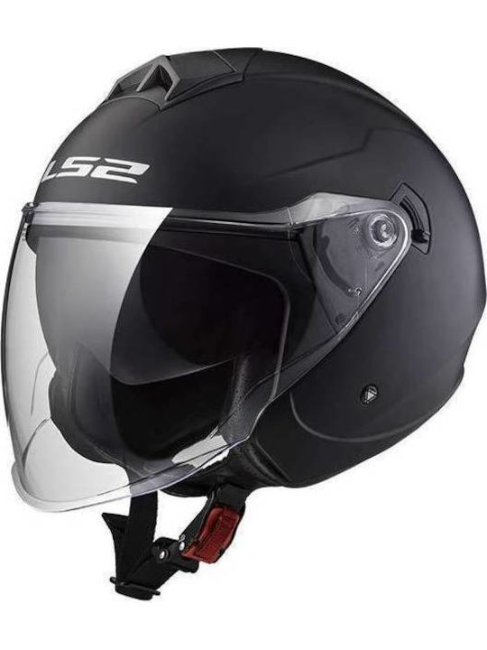 LS2 OF573 Twister Jet Helmet with Sun Visor ECE 22.05 1150gr Solid Matt Black