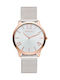 Gregio Simply Rose Milanese Watch with Silver Metal Bracelet