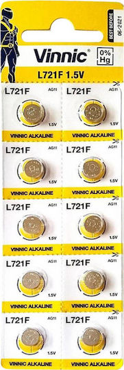 Vinnic AG11 Αλκαλικές Μπαταρίες Ρολογιών L721F 1.5V 10τμχ