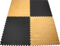 Viking Podea Puzzle Saltele & Podele Echipament Sala De Sport 100x100x2.5cm 1 Bucată Cu Două Fețe Maro/Negru