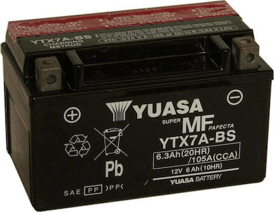 Yuasa Μπαταρία Μοτοσυκλέτας YTX7A-BS με Χωρητικότητα 6.3Ah